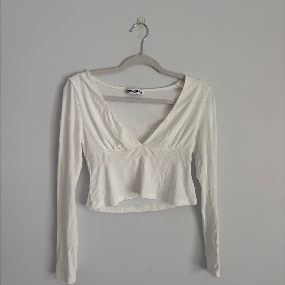 Princess Polly White Long Sleeve Top